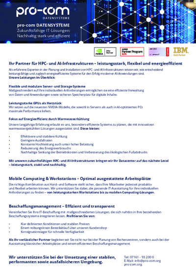 Vorschau Beilage pro-com Datensysteme GmbH